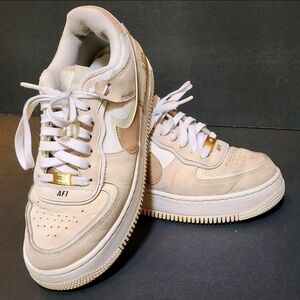 Nike Women Size 8 EU 39 Air Force 1 Shadow Low CI0919-116 Sail Hemp Fossil Bone